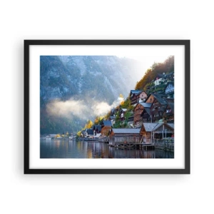 Poster in einem schwarzem Rahmen - Alpenatmosphäre - 50x40 cm