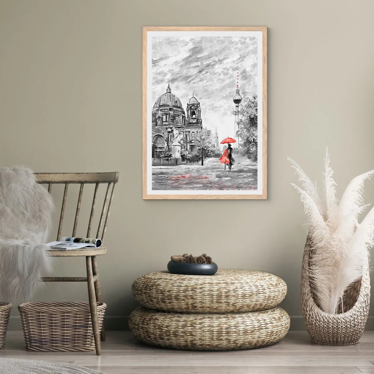 Poster in einem Rahmen aus heller Eiche - Berliner Treffen - 30x40 cm