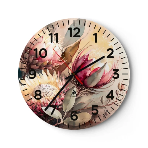 Wanduhr - Glasuhr - Im Profil und en face - 40x40 cm