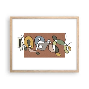 Poster in einem Rahmen aus heller Eiche - Abstraktion, die ein Lächeln wert ist - 50x40 cm