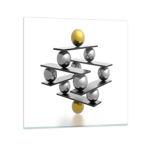 Glasbild - Bild auf glas - Gold- und Silberbalance - 40x40 cm
