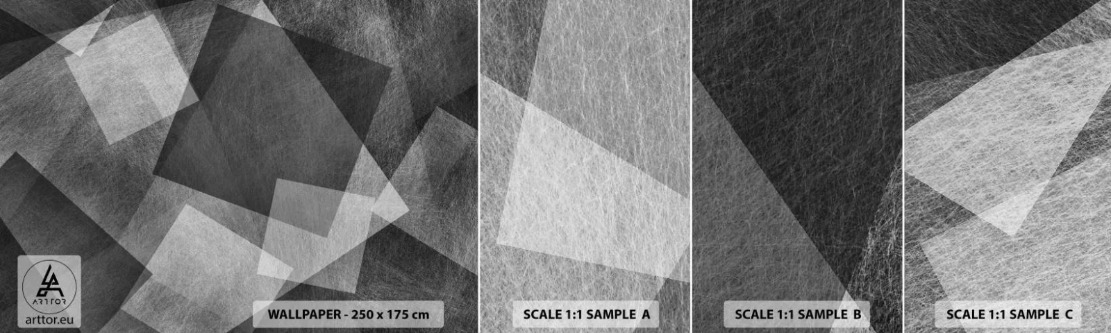 Fototapeten Muster Selbstklebend Deluxe Sticker - Das ewige Symbol für Beständigkeit und Ordnung - Abstraktion, Stück, Schwarz und weiß - 100x30 cm