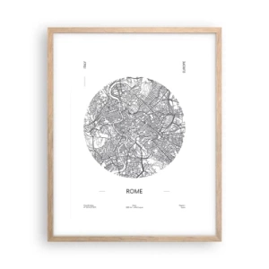 Poster in einem Rahmen aus heller Eiche - Anatomie von Rom - 40x50 cm