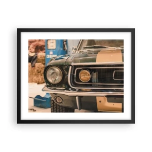 Poster in einem schwarzem Rahmen - Treffen mit einer Legende - 50x40 cm