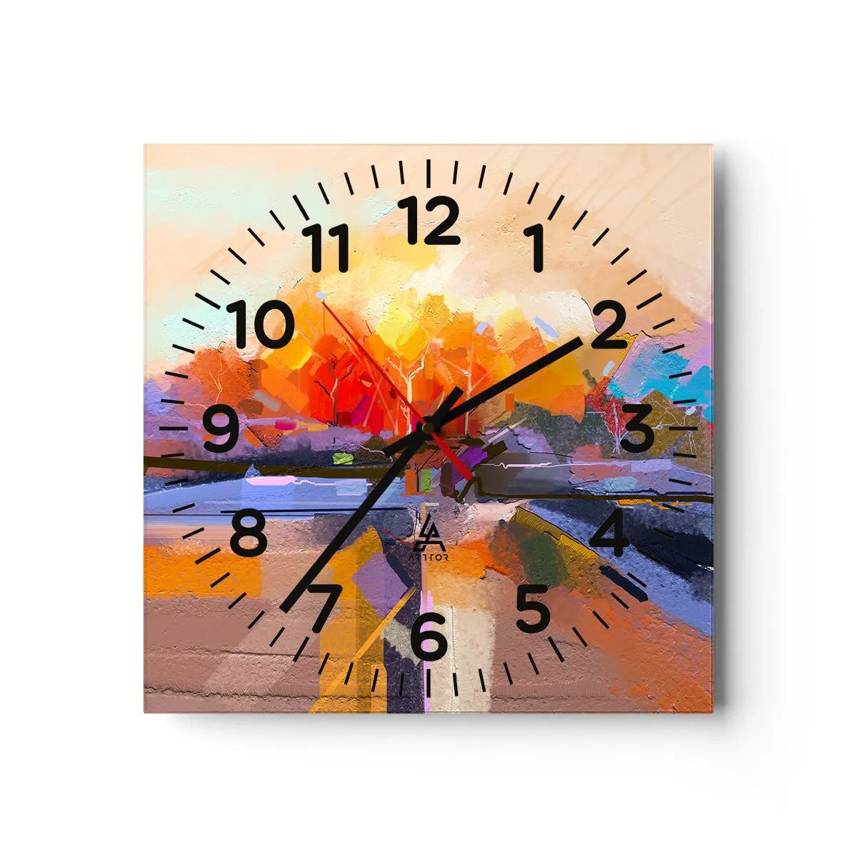 Wanduhr - Glasuhr - Der Herbst ist geworden - 30x30 cm