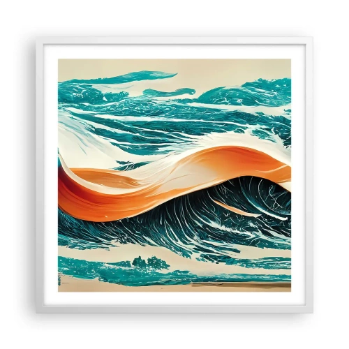 Poster in einem weißen Rahmen - Traum eines Surfers - 60x60 cm