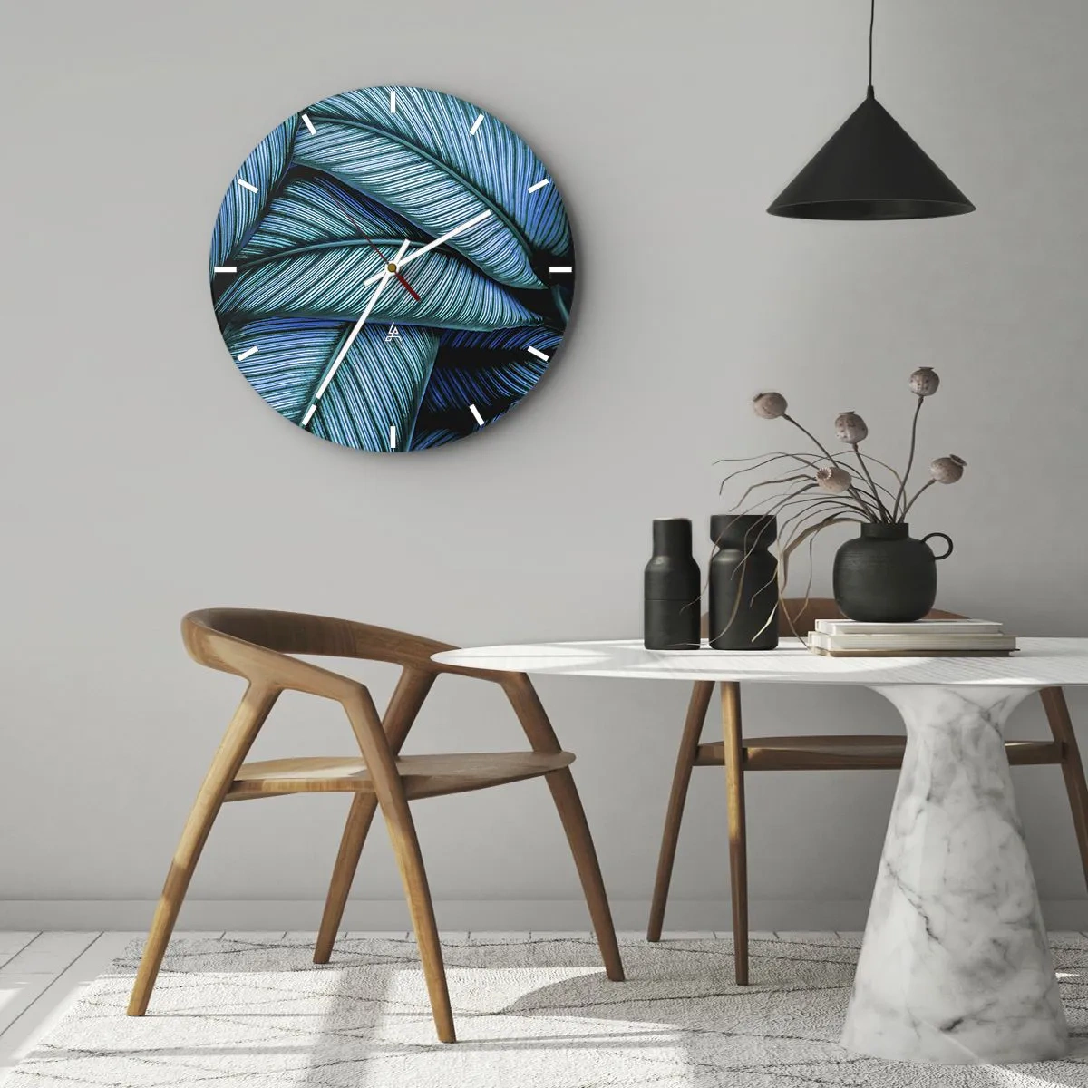 Wanduhr - Glasuhr - Lebenslinien - 40x40 cm