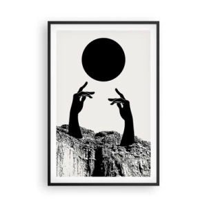 Poster in einem schwarzem Rahmen - Surrealistische Komposition: die Sonne und der Rest - 61x91 cm