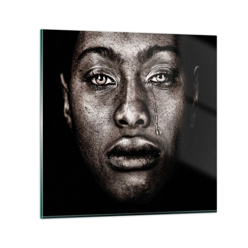 Glasbild - Bild auf glas - Eine Träne - 40x40 cm