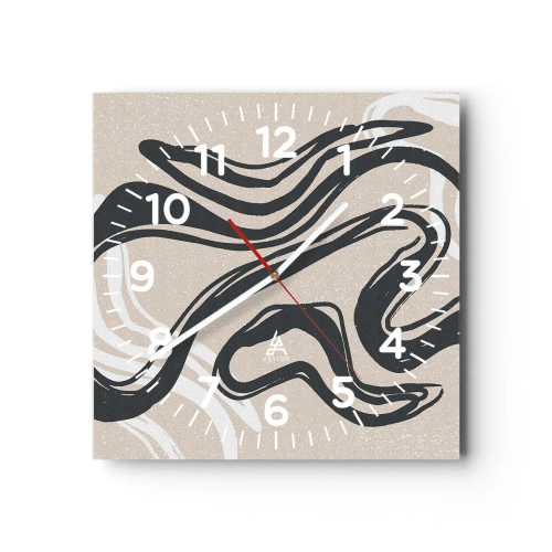 Wanduhr - Glasuhr - Vervielfachter Ausdruck - 40x40 cm