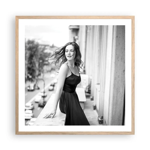 Poster in einem Rahmen aus heller Eiche - Bestimmt ein Pariser - 60x60 cm