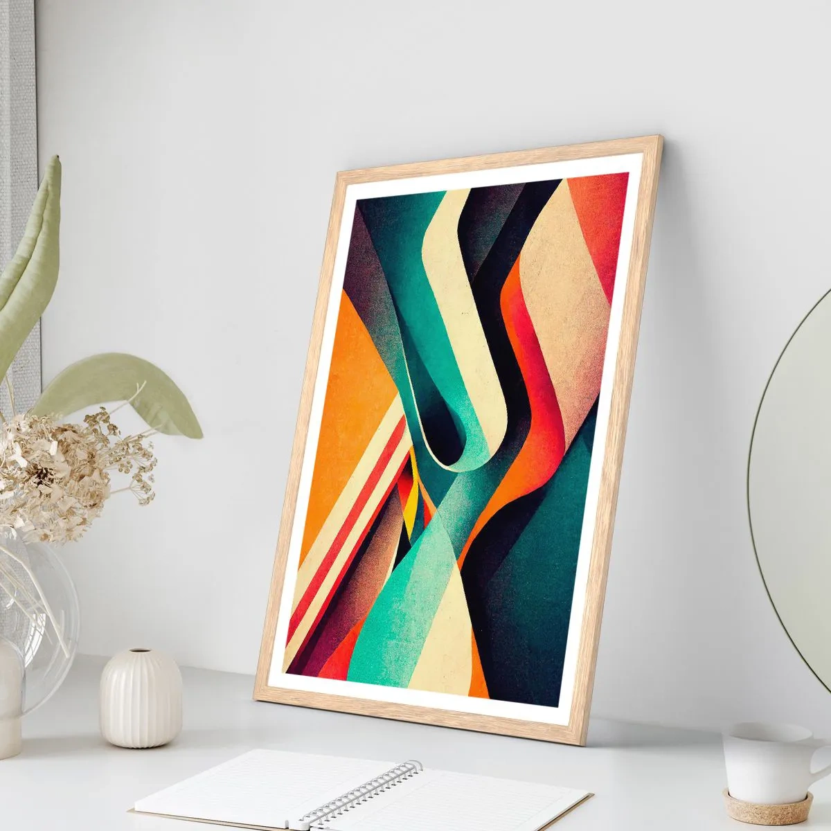 Poster in einem Rahmen aus heller Eiche - Intensive Komposition - 50x70 cm