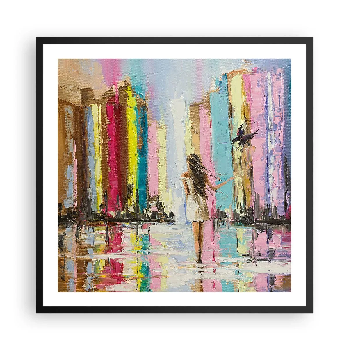 Poster in einem schwarzem Rahmen - Folge mir - 60x60 cm