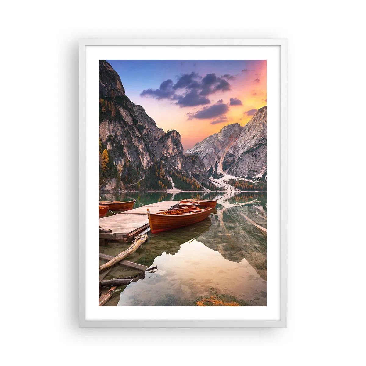 Poster in einem weißen Rahmen - Versprechen des Tages - 50x70 cm