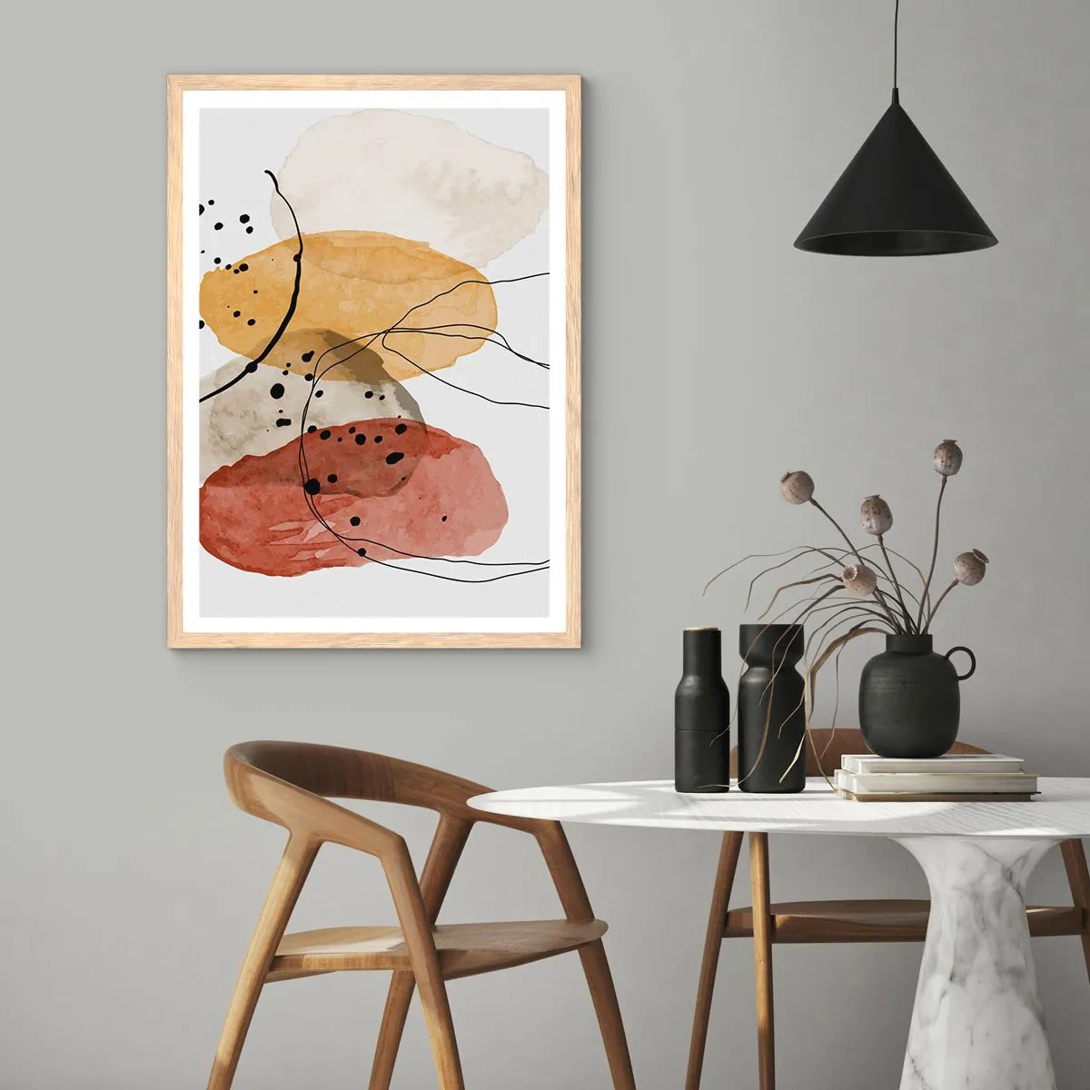 Poster in einem Rahmen aus heller Eiche - Wie leichte, transparente Luft - 70x100 cm