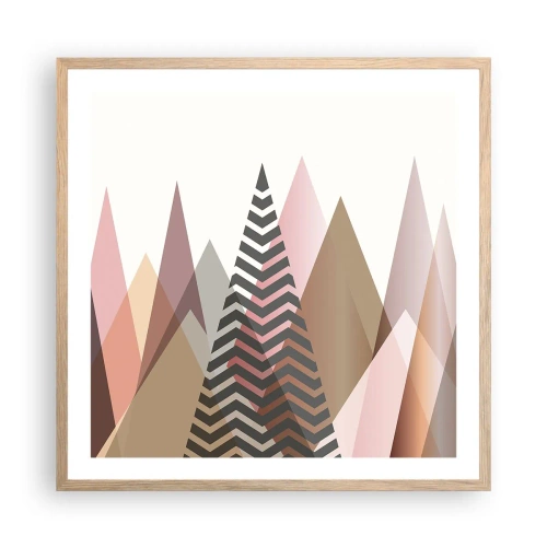 Poster in einem Rahmen aus heller Eiche - Pyramidale Aussicht - 60x60 cm