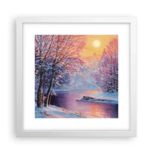 Poster in einem weißen Rahmen - Die Farben des Winters - 30x30 cm