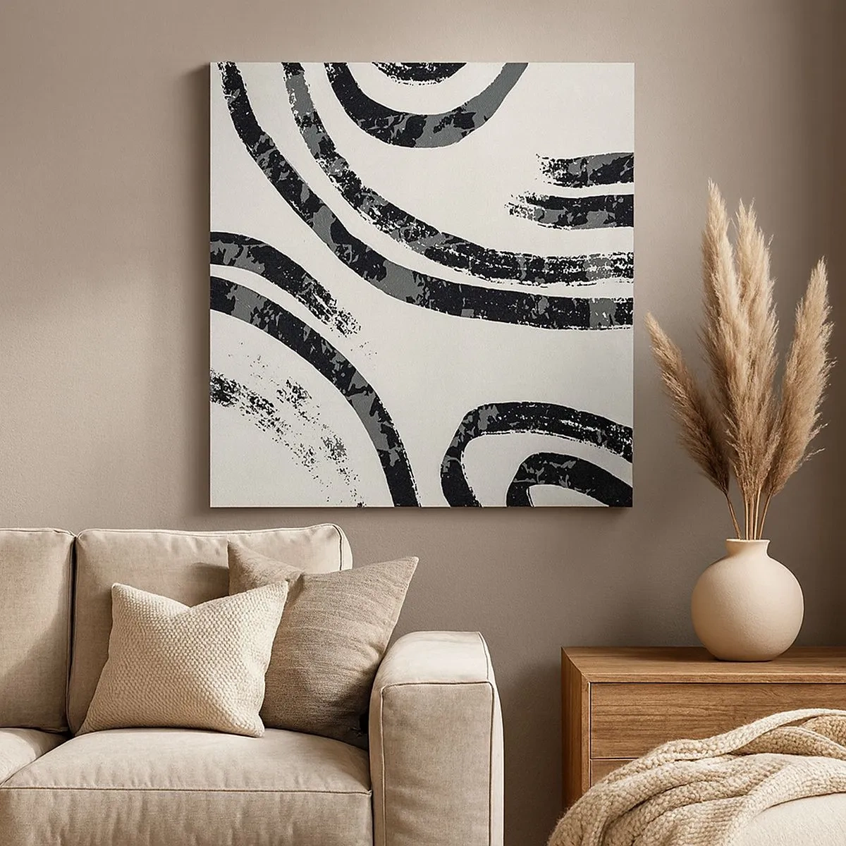 Bild auf Leinwand - Leinwandbild - Bei Hälfte angehalten - 30x30 cm