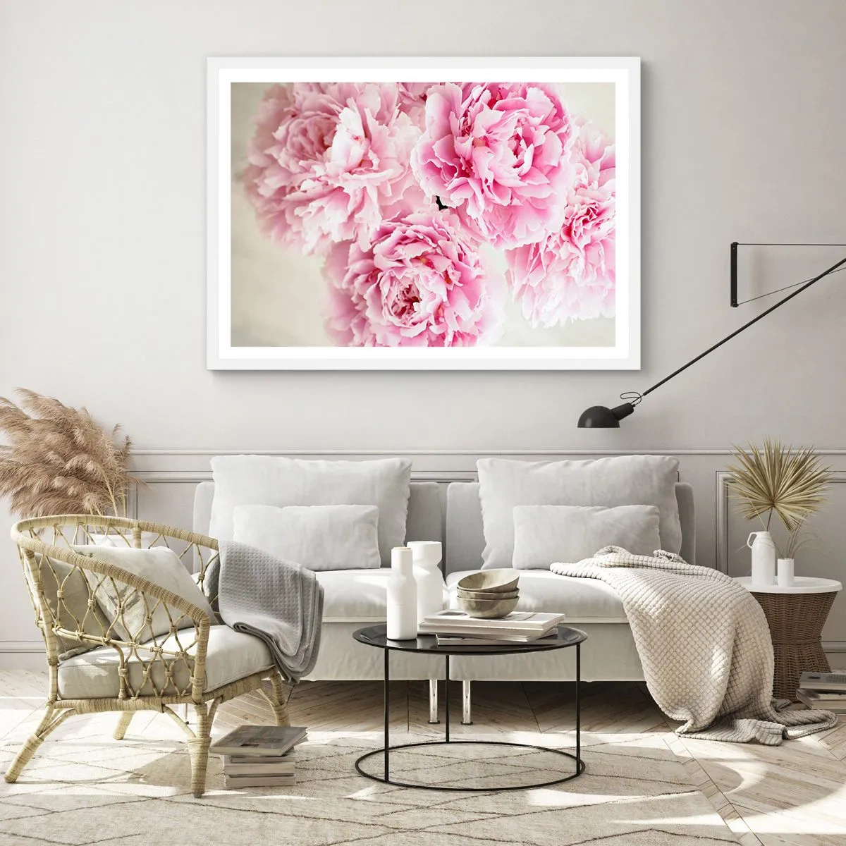 Poster in einem weißen Rahmen - In rosa Glamour - 100x70 cm