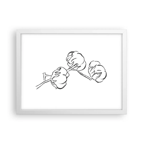 Poster in einem weißen Rahmen - Baumwolldaunen - 40x30 cm
