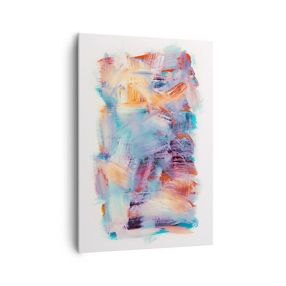 Bild auf Leinwand - Leinwandbild - Bunte Pinselstriche in einer abstrakten Komposition - 70x100cm - Buntes Durcheinander - Moderne Wanddekoration für Wohnzimmer und Schlafzimmer ARTTOR