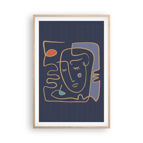 Poster in einem Rahmen aus heller Eiche - In Gedanken - 61x91 cm