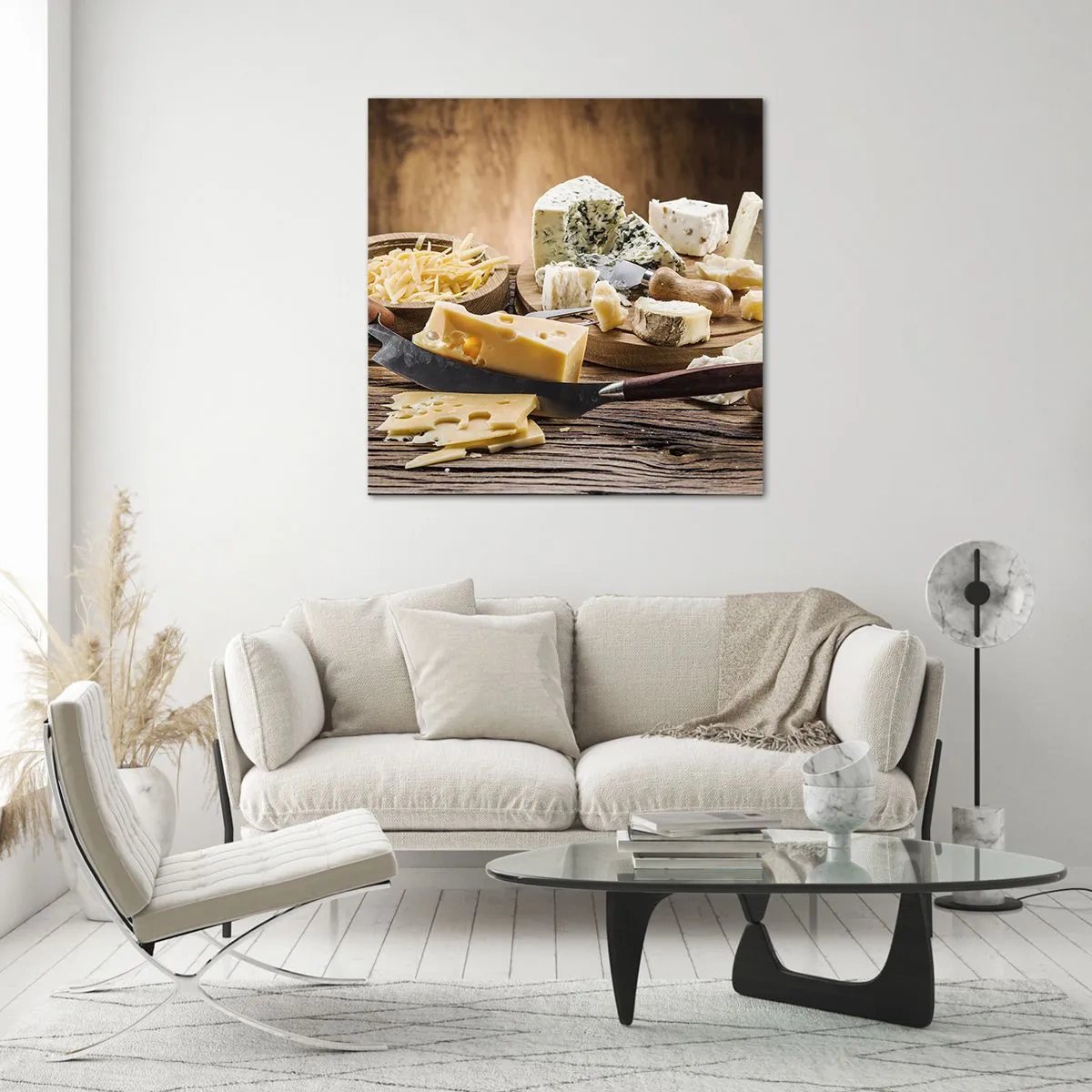 Glasbild - Bild auf glas - Lächeln Sie den Käse an - 30x30 cm