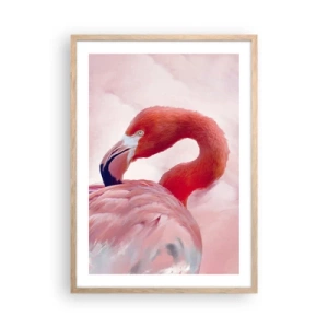 Poster in einem Rahmen aus heller Eiche - Vogel Schönheit - 50x70 cm