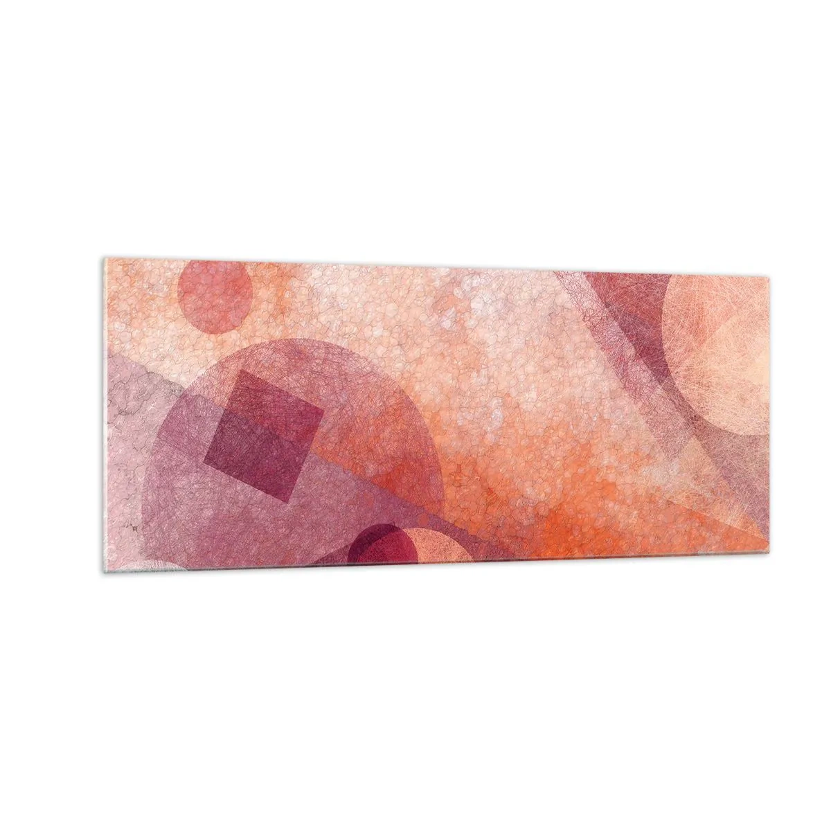 Glasbild - Bild auf glas - Geometrische Transformationen in Pink - 100x40 cm