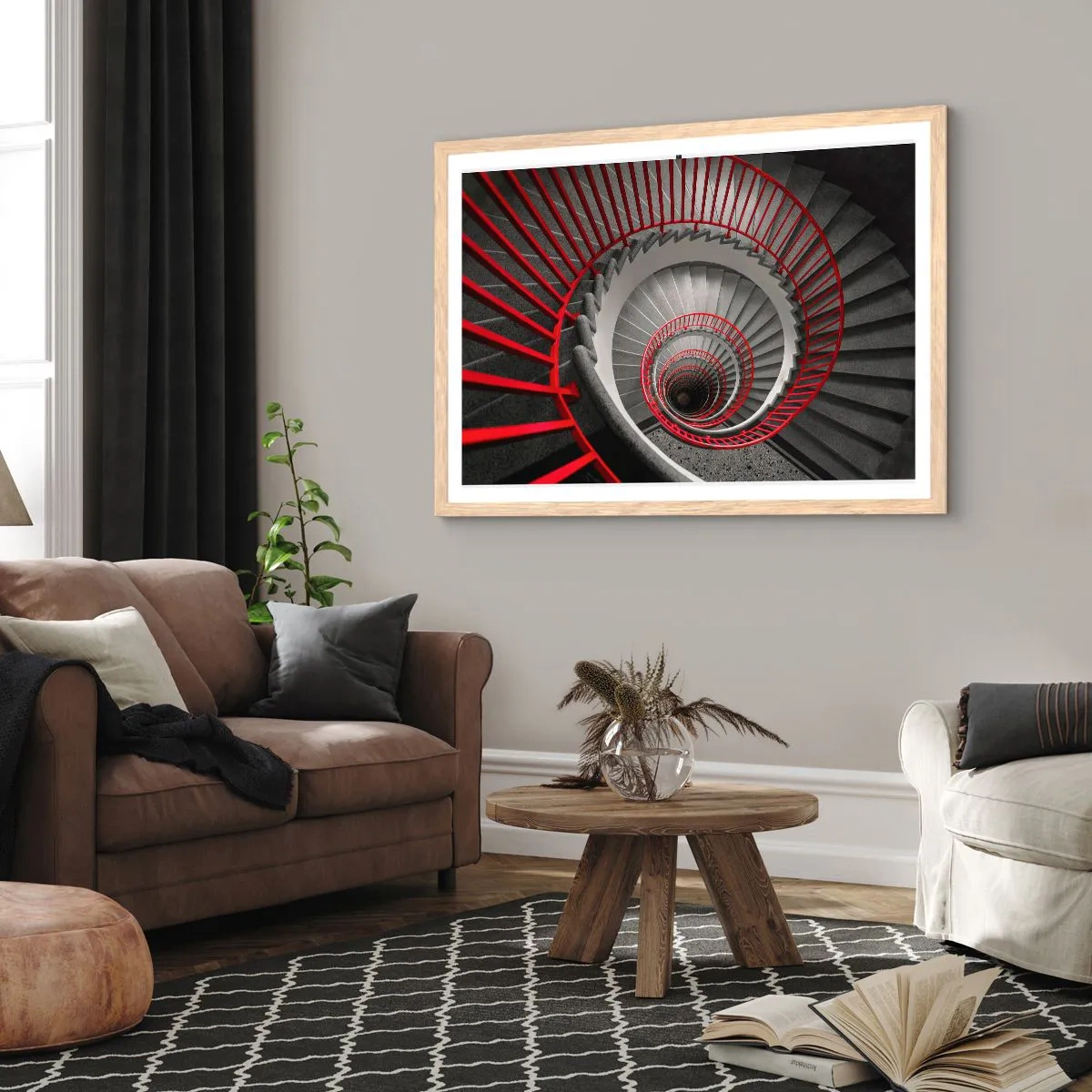 Poster in einem Rahmen aus heller Eiche - Architekturspaß - 100x70 cm