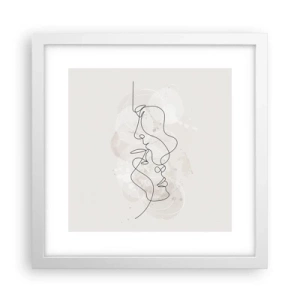 Poster in einem weißen Rahmen - Verstrickt in eine Umarmung - 30x30 cm