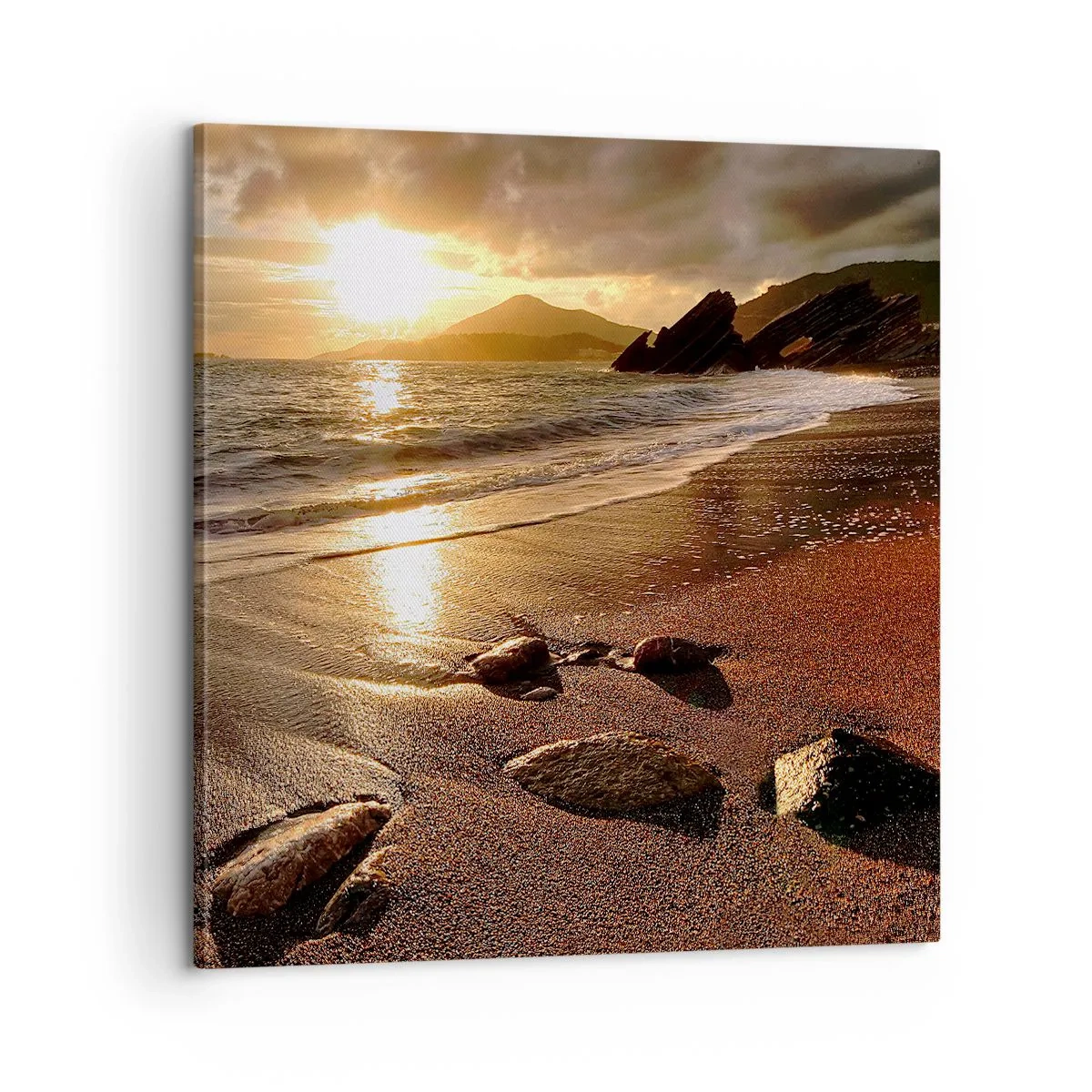 Bild auf Leinwand - Leinwandbild - Folge der Sonne zu den Hügeln - 60x60 cm