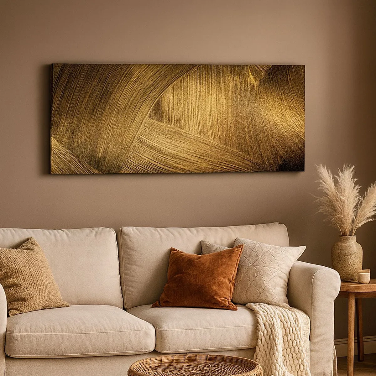 Bild auf Leinwand - Leinwandbild - In einem goldenen Labyrinth - 100x40 cm
