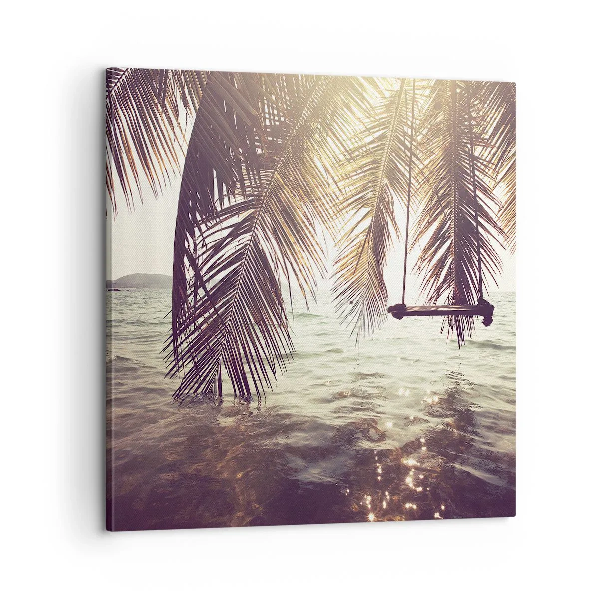 Bild auf Leinwand - Leinwandbild - Sie können nach Belieben in den Wolken schwingen - 60x60 cm