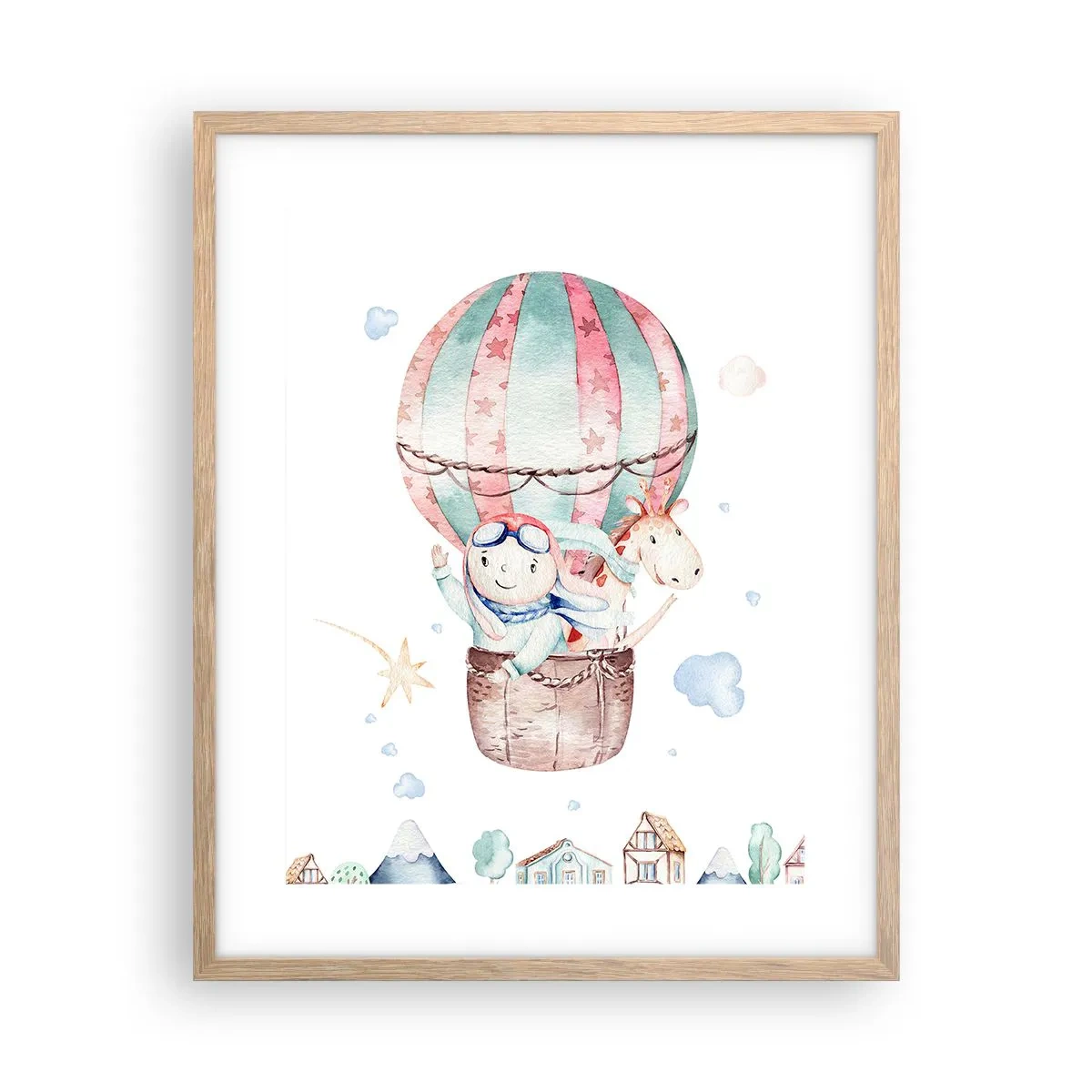 Poster in einem Rahmen aus heller Eiche - Wir kommen bald zurück! - 40x50 cm