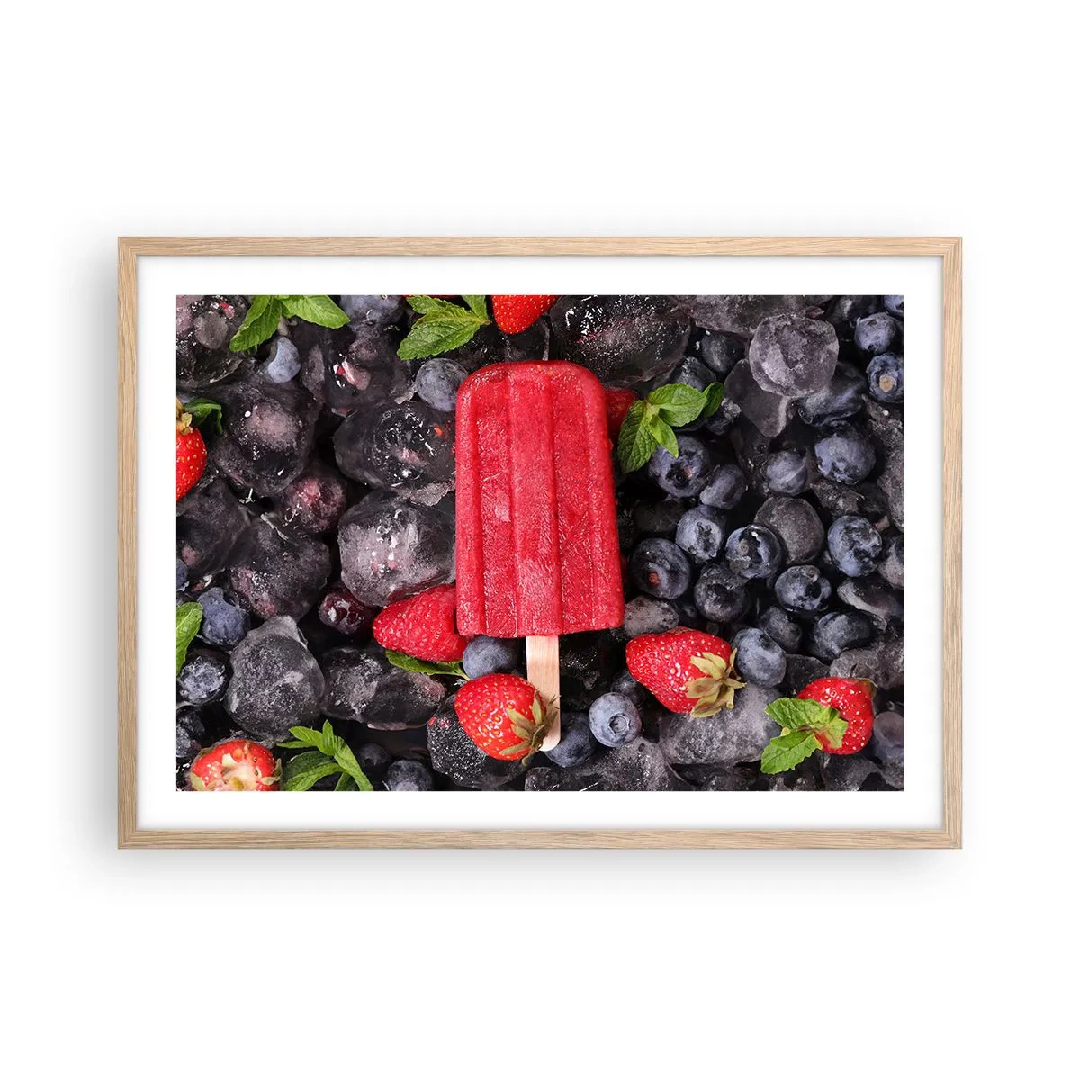 Poster in einem Rahmen aus heller Eiche - So schmeckt der heiße Sommer - 70x50 cm