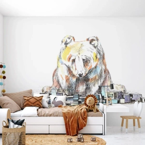 Selbstklebende Fototapete Deluxe Sticker - Wie kann man so leben? - Tiere, Tragen, Grafik - 350x256 cm