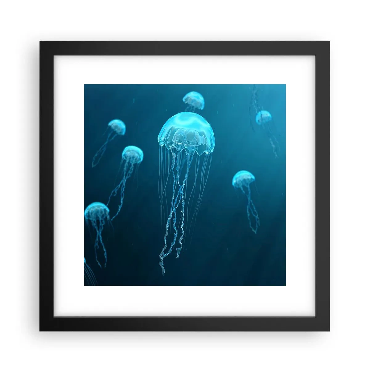 Poster in einem schwarzem Rahmen - Ozeantanz - 30x30 cm
