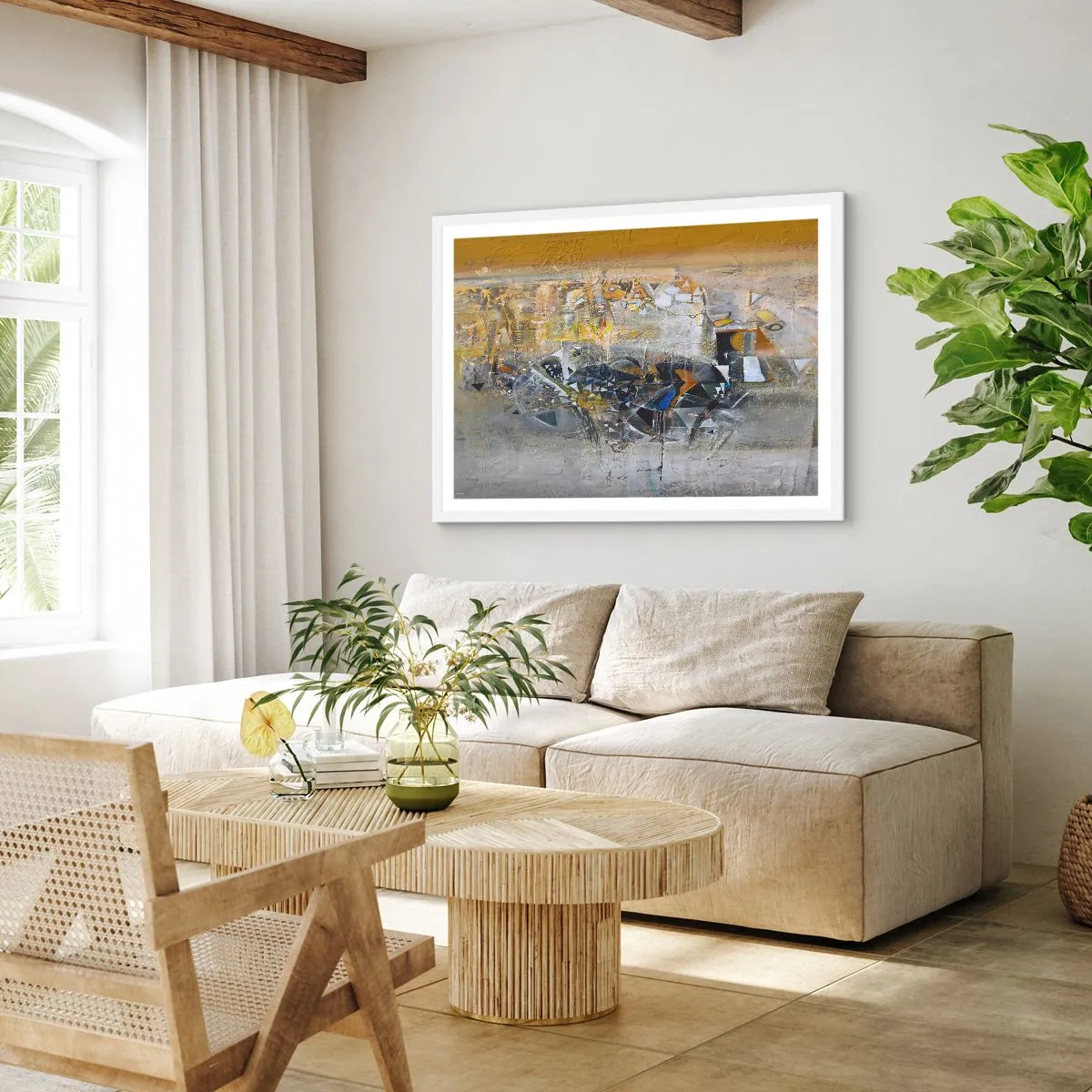 Poster in einem weißen Rahmen - Alles wird gut - 91x61 cm