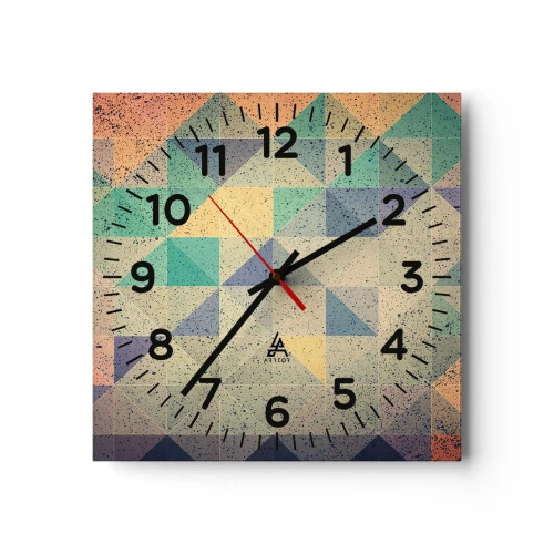 Wanduhr - Glasuhr - Republik der Dreiecke - 30x30 cm