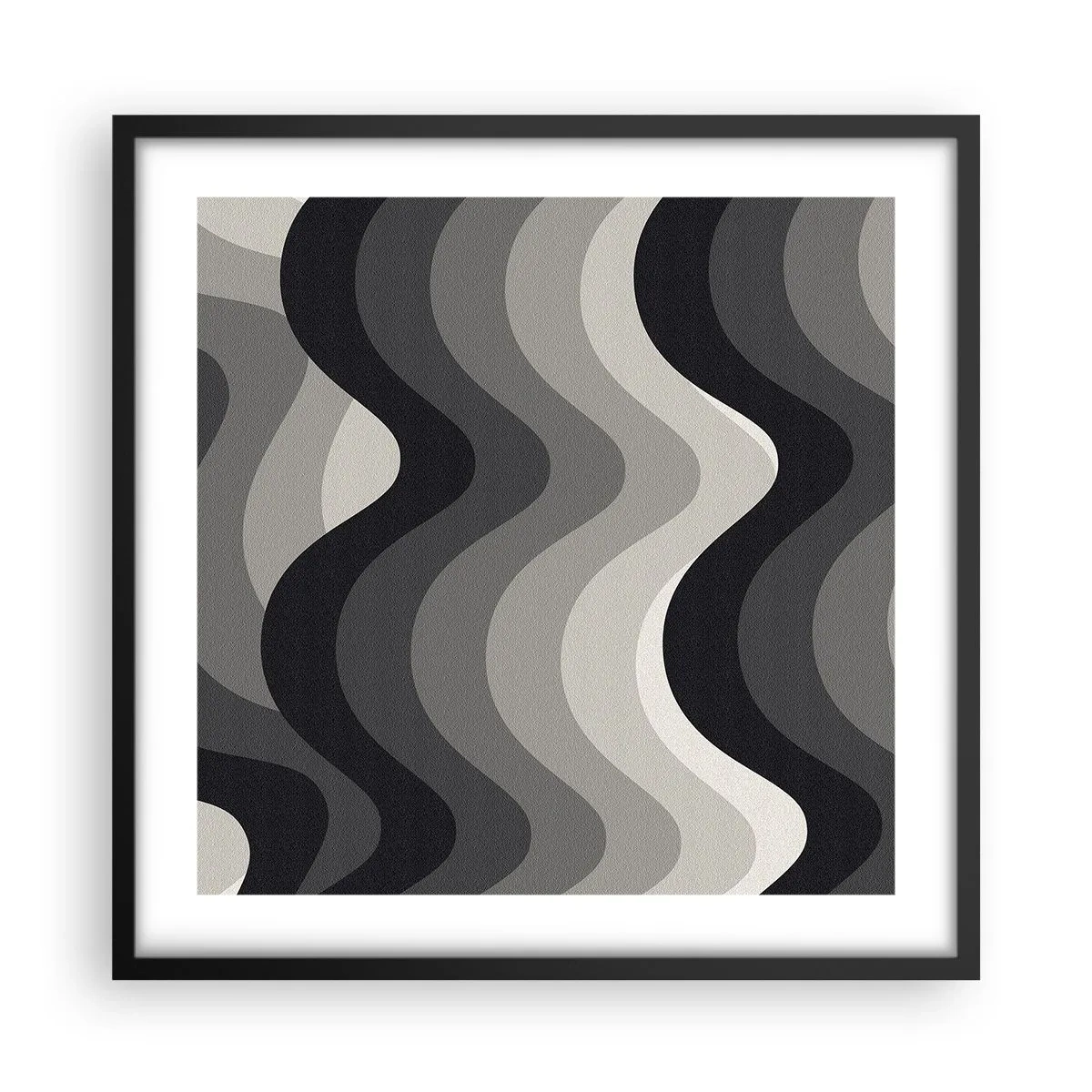 Poster in einem schwarzem Rahmen - Eine Welle nach der anderen - 50x50 cm