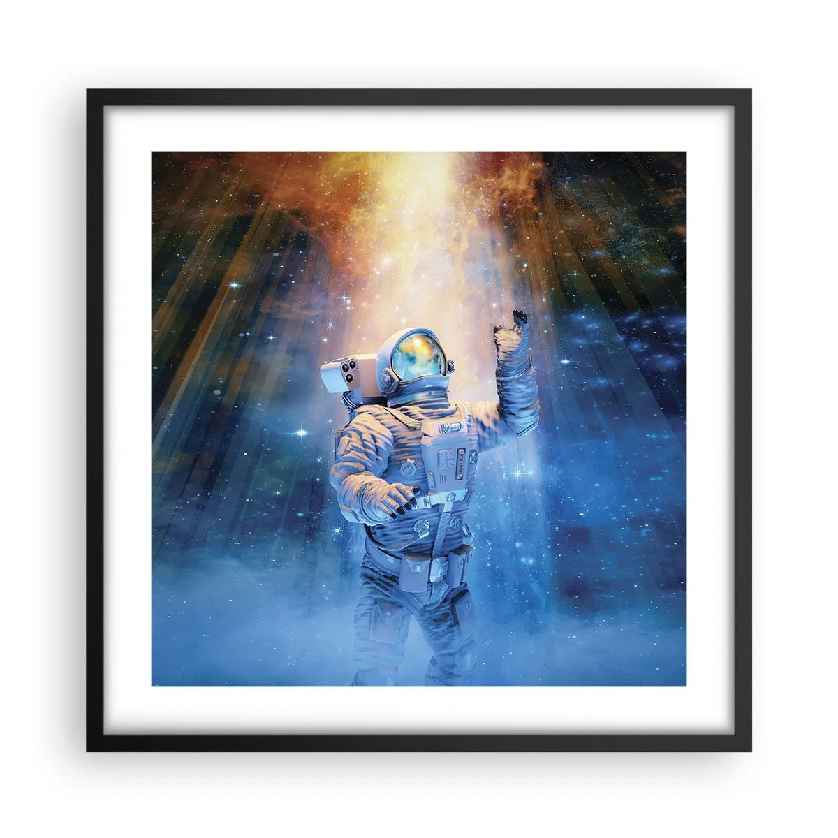 Poster in einem schwarzem Rahmen - Endlich am Ende - 50x50 cm