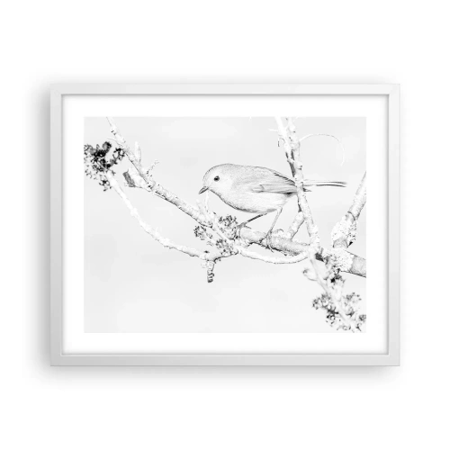 Poster in einem weißen Rahmen - Wintermorgen - 50x40 cm