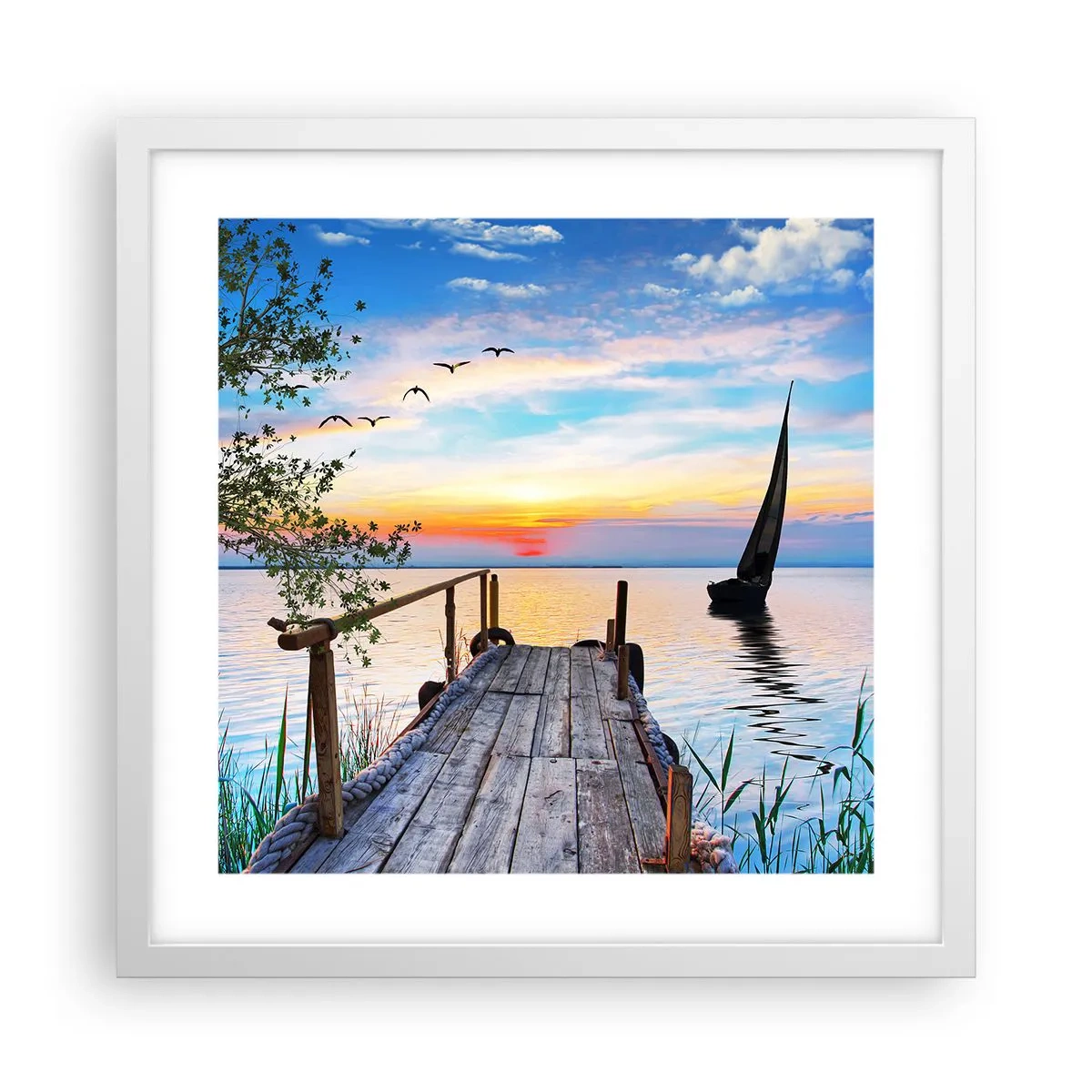 Poster in einem weißen Rahmen - Guten Abend - 40x40 cm