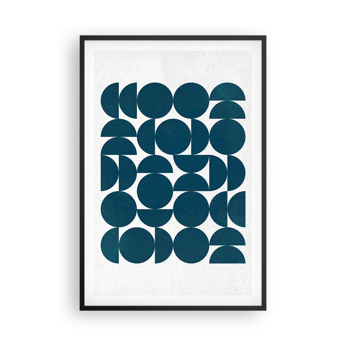 Poster in einem schwarzem Rahmen - Kreise und Halbkreise - 61x91 cm