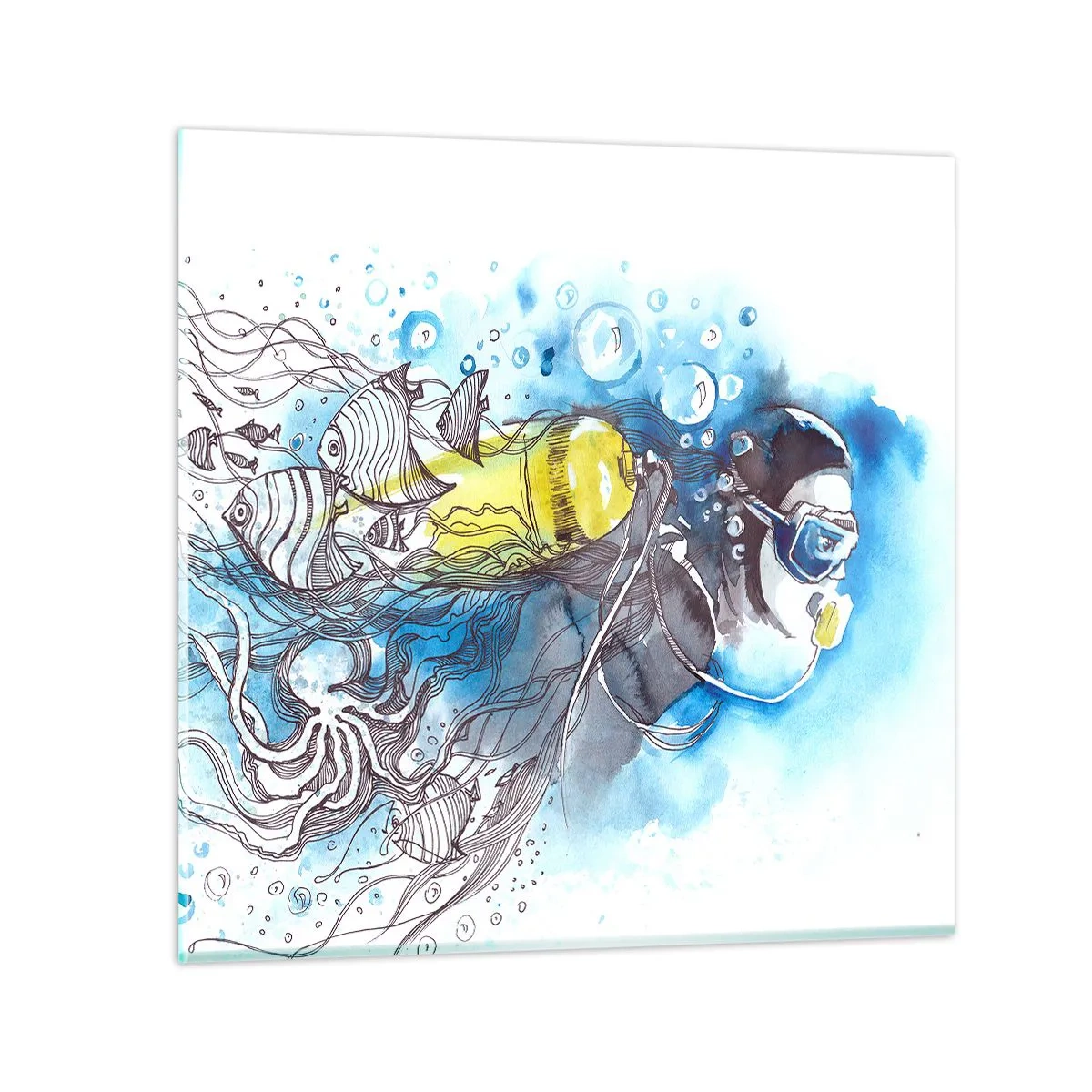 Glasbild - Bild auf glas - Tolles Blau - 40x40 cm