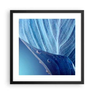 Poster in einem schwarzem Rahmen - Versteckte Tropfen vom Blau - 40x40 cm