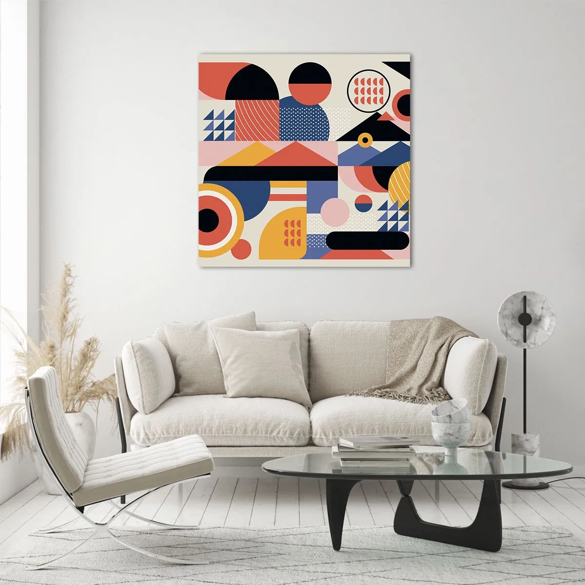 Glasbild - Bild auf glas - Komposition: Na, los, spiel! - 50x50 cm