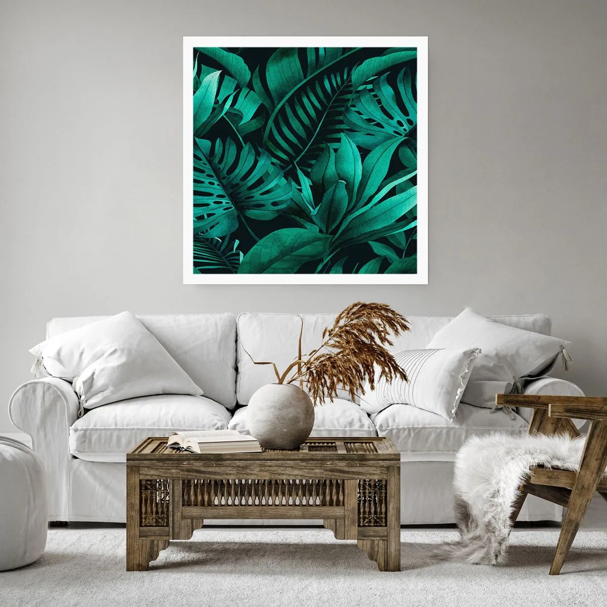 Poster - Die Tiefe des tropischen Grüns - 30x30 cm