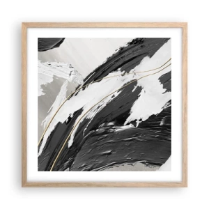 Poster in einem Rahmen aus heller Eiche - Abstraktion in großem Stil - 50x50 cm